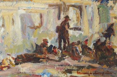 Rudolf Schweitzer-Cumpăna - Soldaţi în gara Sinaiei
